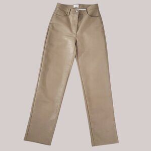 ARITZIA WILFRED "MELINA" Straight Fit Tan Vegan Leather Pants- New